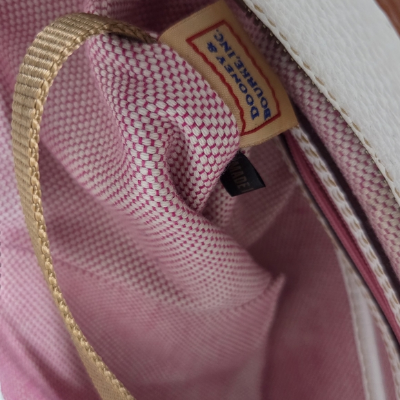 Dooney & Bourke White and Brown Leather Tote Bag - Picture 8 of 14